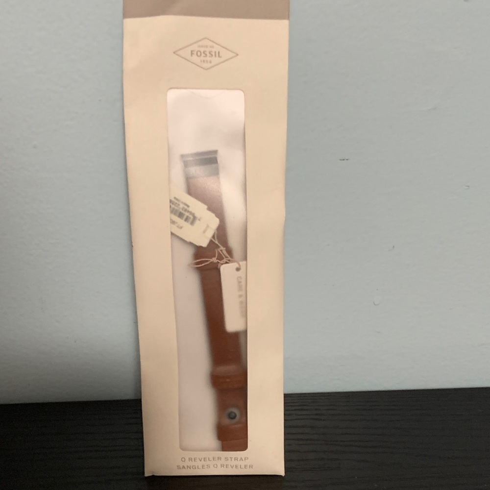 Fossil 12mm Tan Leather Band/Strap for Fossil Q Reveler